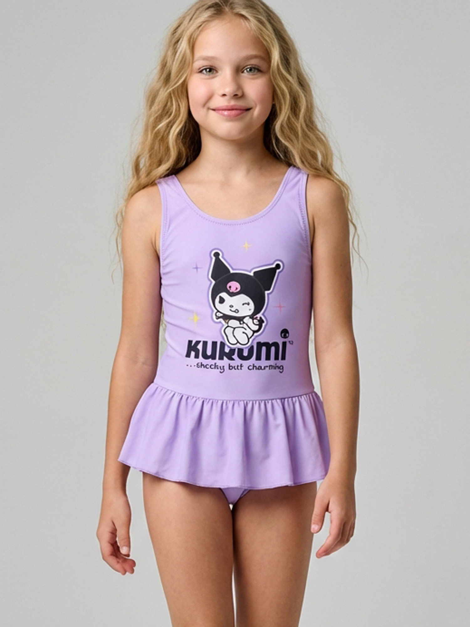 Изображение товара Купальник PlayToday Kuromi 152 с расклешённой юбкой и UF-защитой