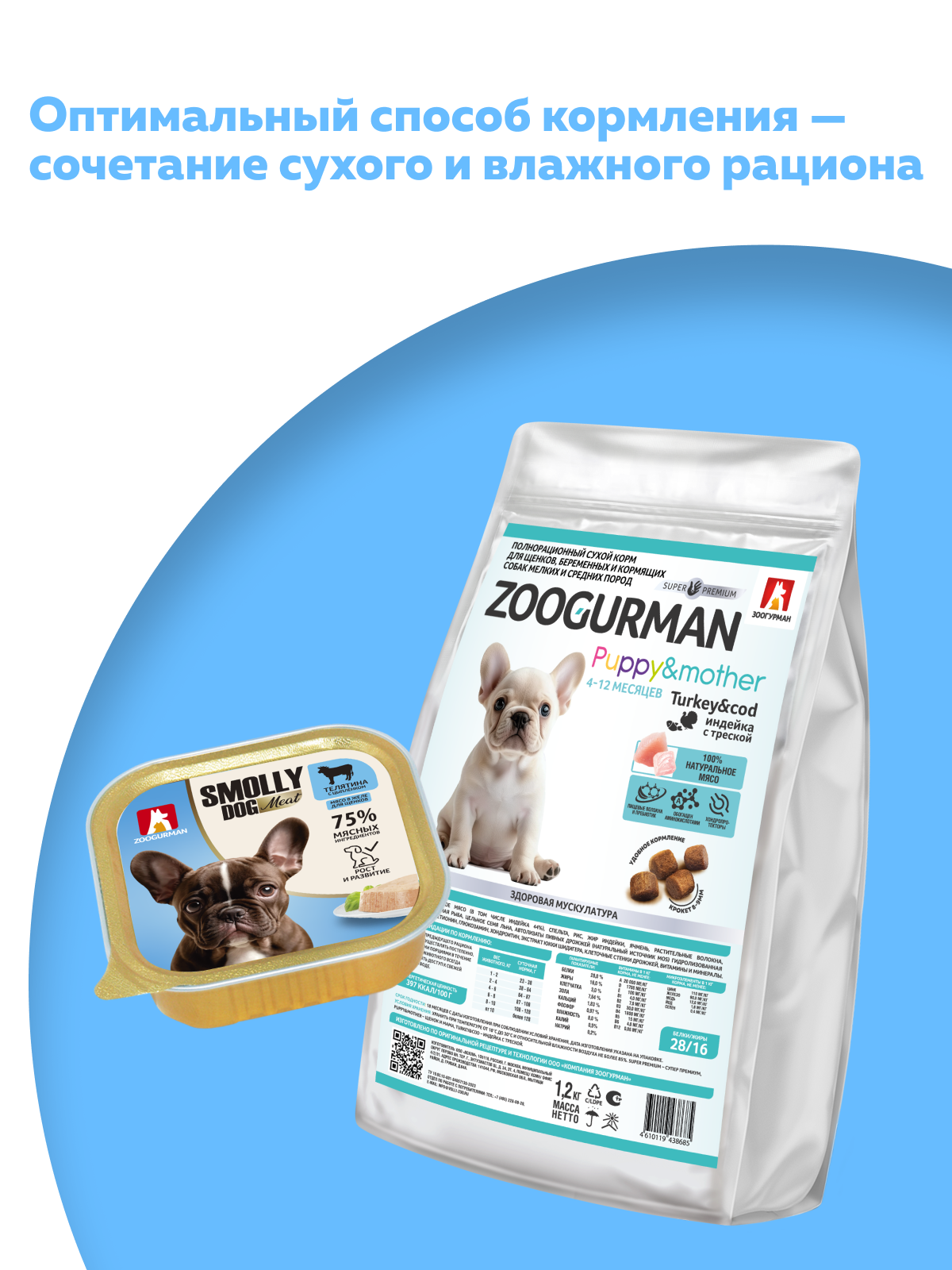 Корм влажный Зоогурман Smolly Dog Телятина с цыпленком для щенков 100 гр х 15шт - фото 5