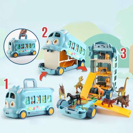Игровой набор SHARKTOYS Автобус для животных