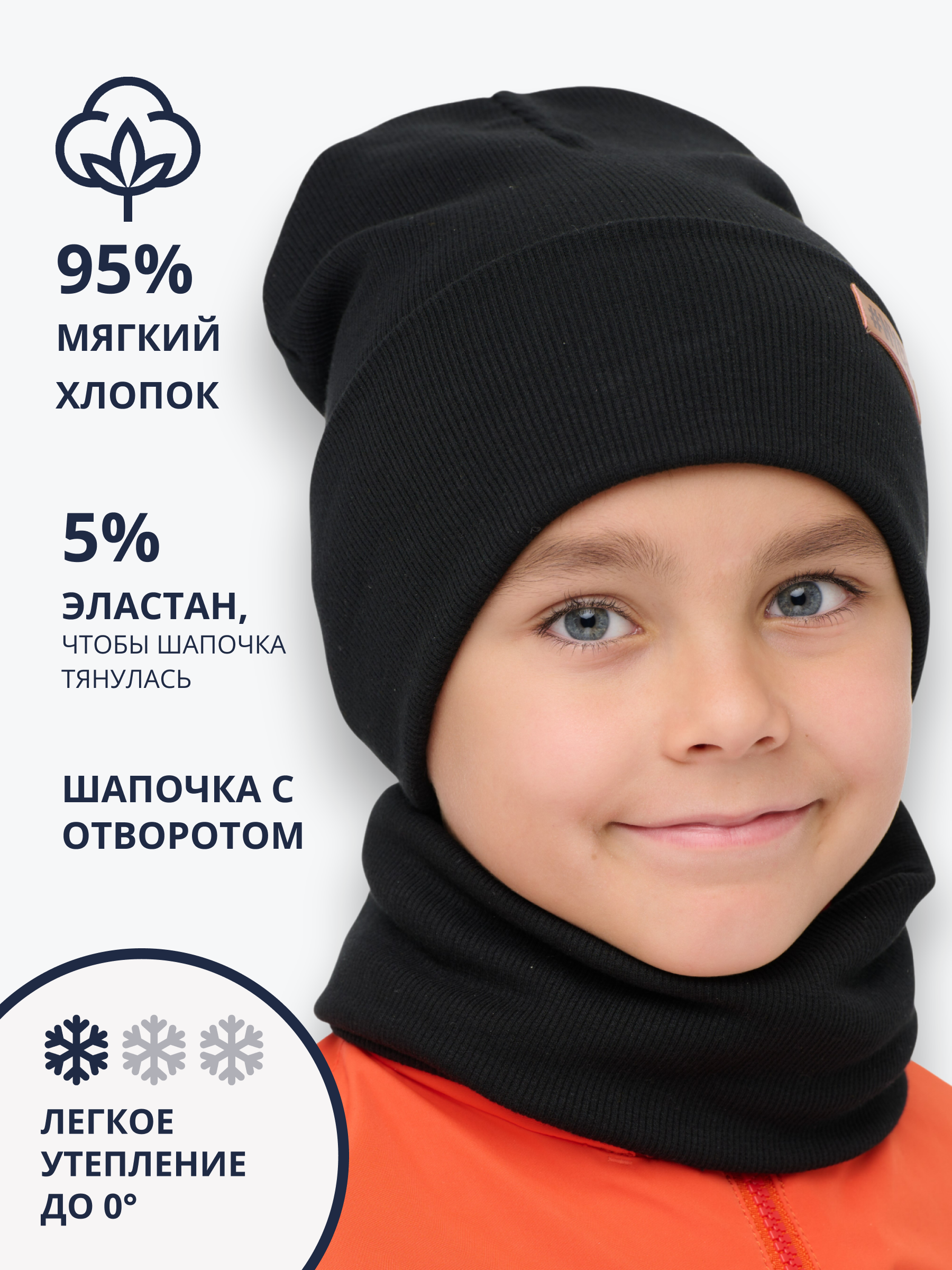 Шапка и снуд NYCkids NYC-H-40-KashOtvB-black - фото 5