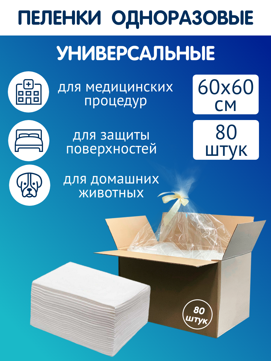 Пелёнки одноразовые INSEENSE 60х60 см 80 шт. - фото 1