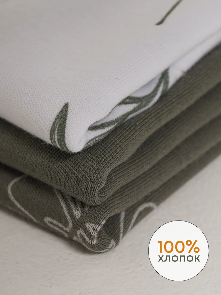 Футболка 3 шт Супер Пупс нбр/3пр/футб/хакиветочкилисточки - фото 13