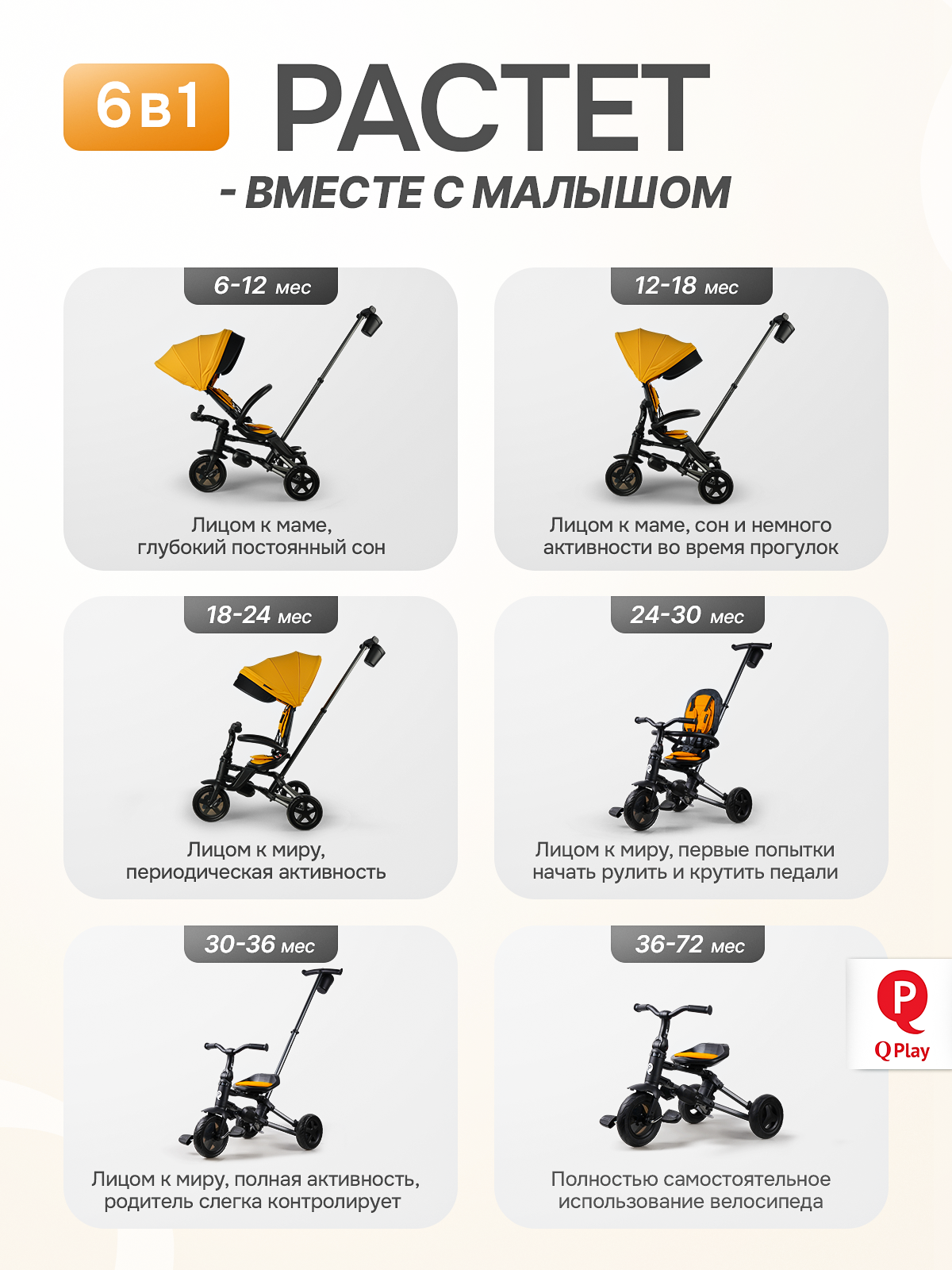 Трехколесный велосипед Q-Play 8 дюймов - фото 8