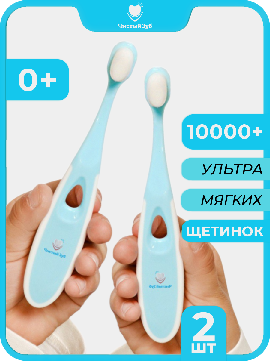 Зубная щетка классическая Чистый Зуб от 0 лет 2 шт. - фото 1
