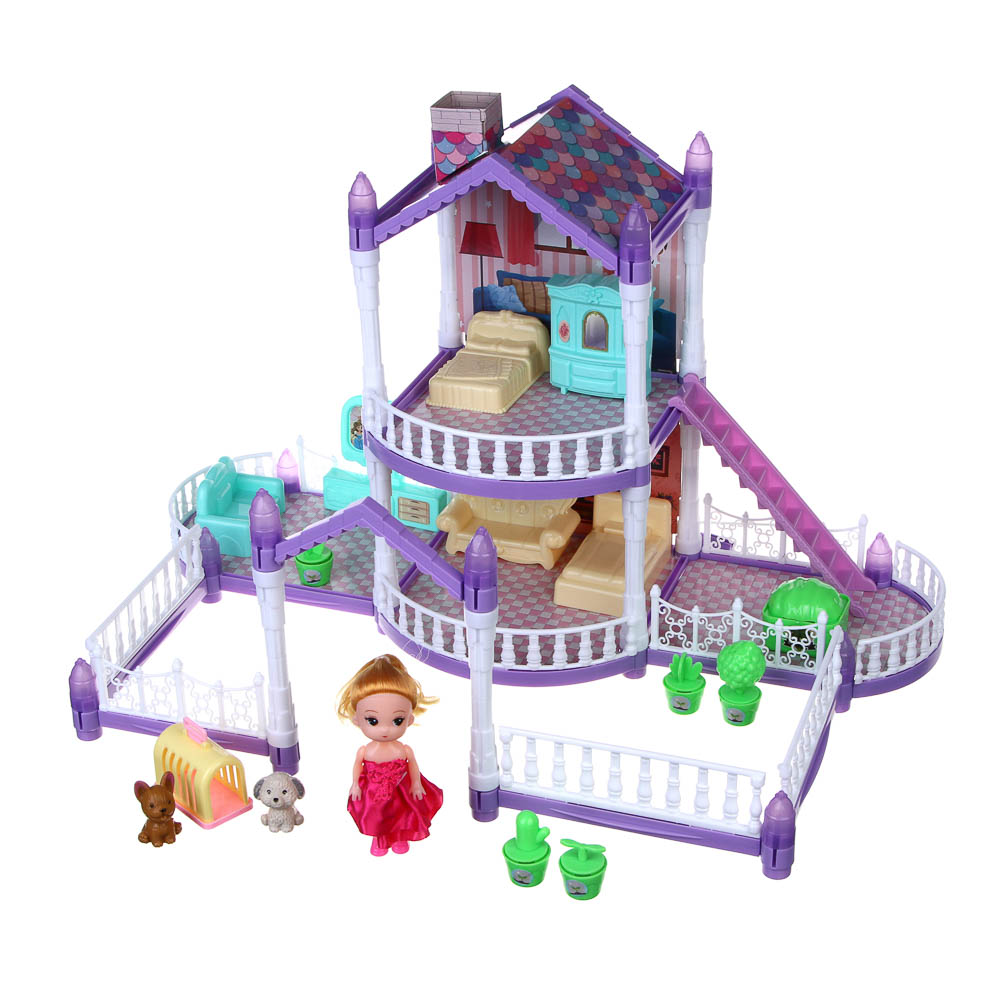 Домик для кукол Игроленд с мебелью 278-136 - фото 1