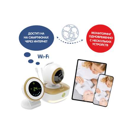 Видеоняня с двойным монитором дыхания Ramili Baby RV1800SP2 с повышенной дальностью