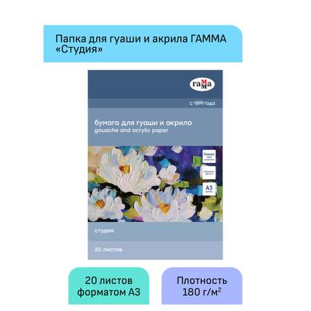 Художественная бумага Гаммa для акварели 20 лист.