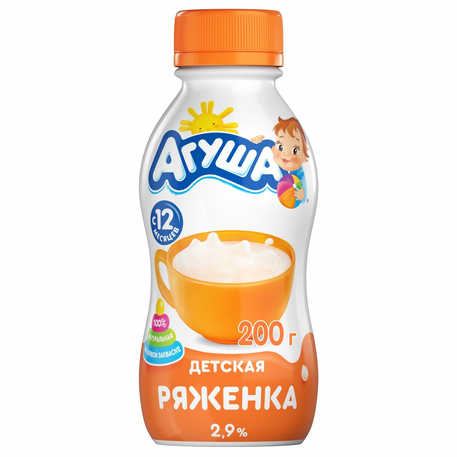 Ряженка Агуша 3.2% с 12месяцев 200 г - фото 1
