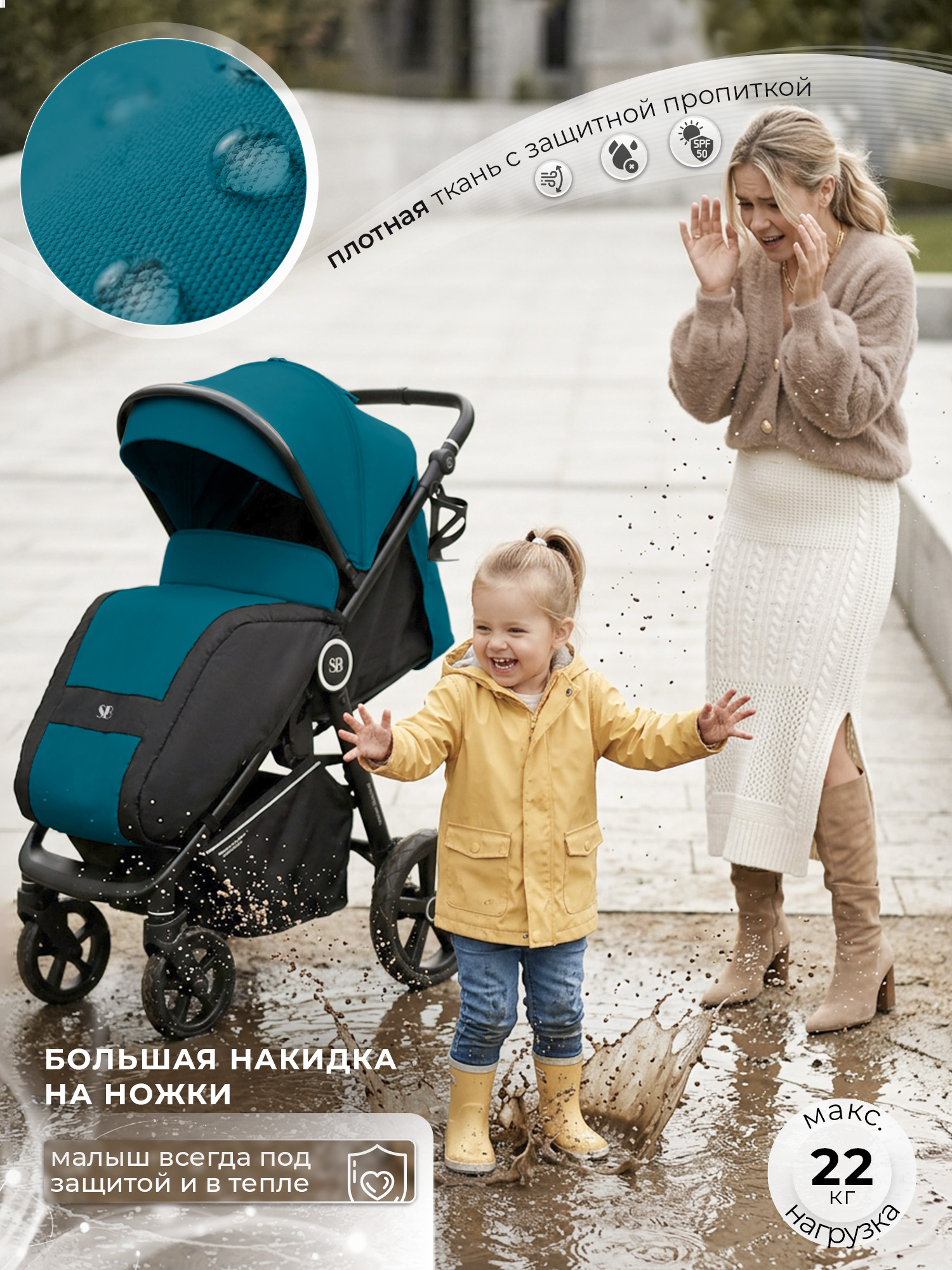 Коляска прогулочная Sweet Baby Contente Plus Basic Dark Green зеленый - фото 3