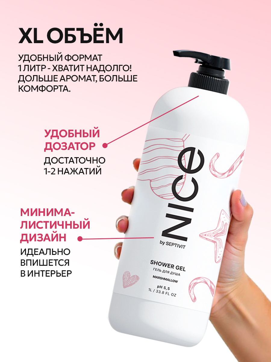 Гель NICE by Septivit Marshmallow 1000 мл - фото 5