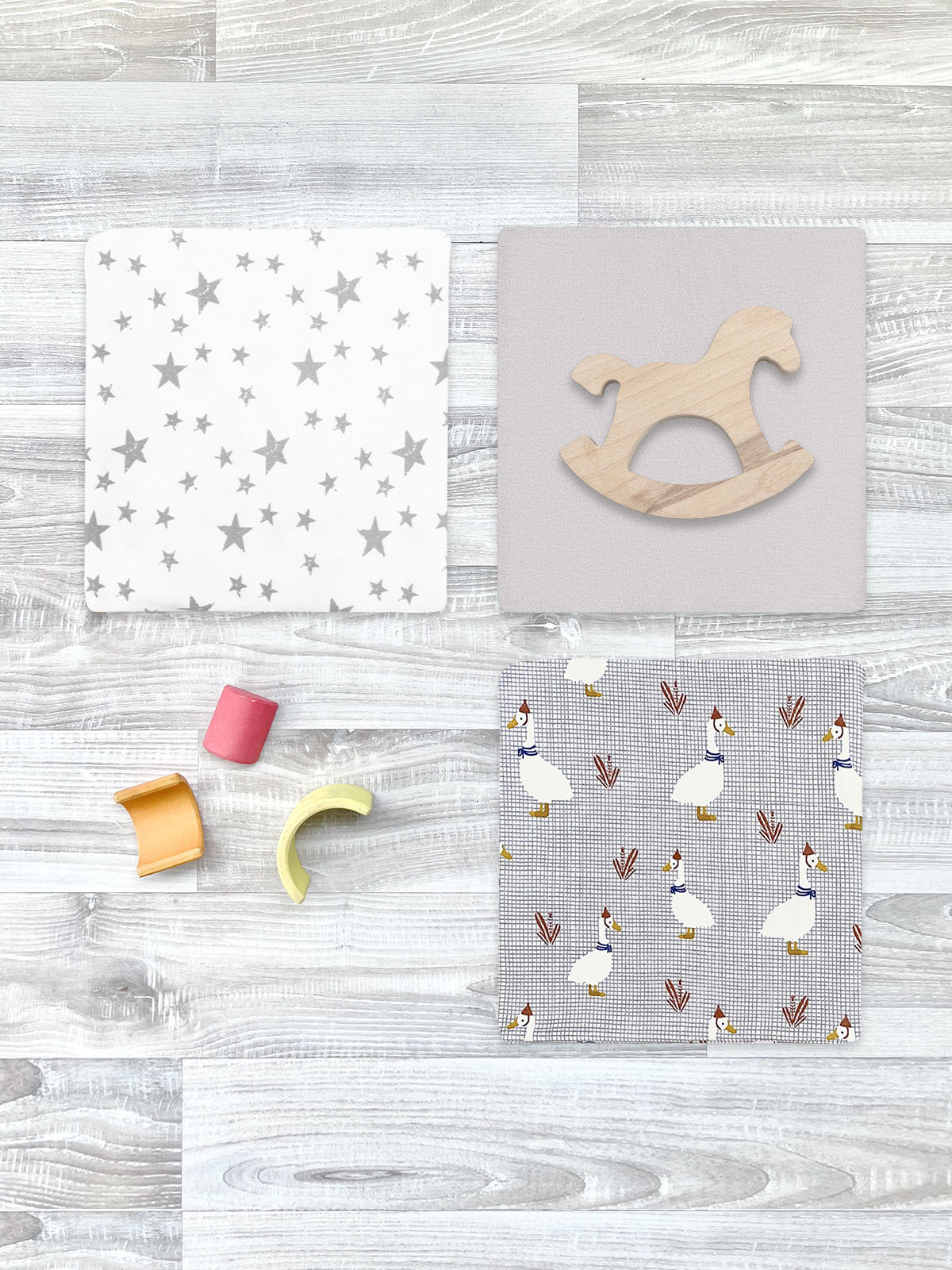 Пелёнка Mjolk Гуси/White Sand/Звёзды трикотаж 85х120 см 3 шт. - фото 1