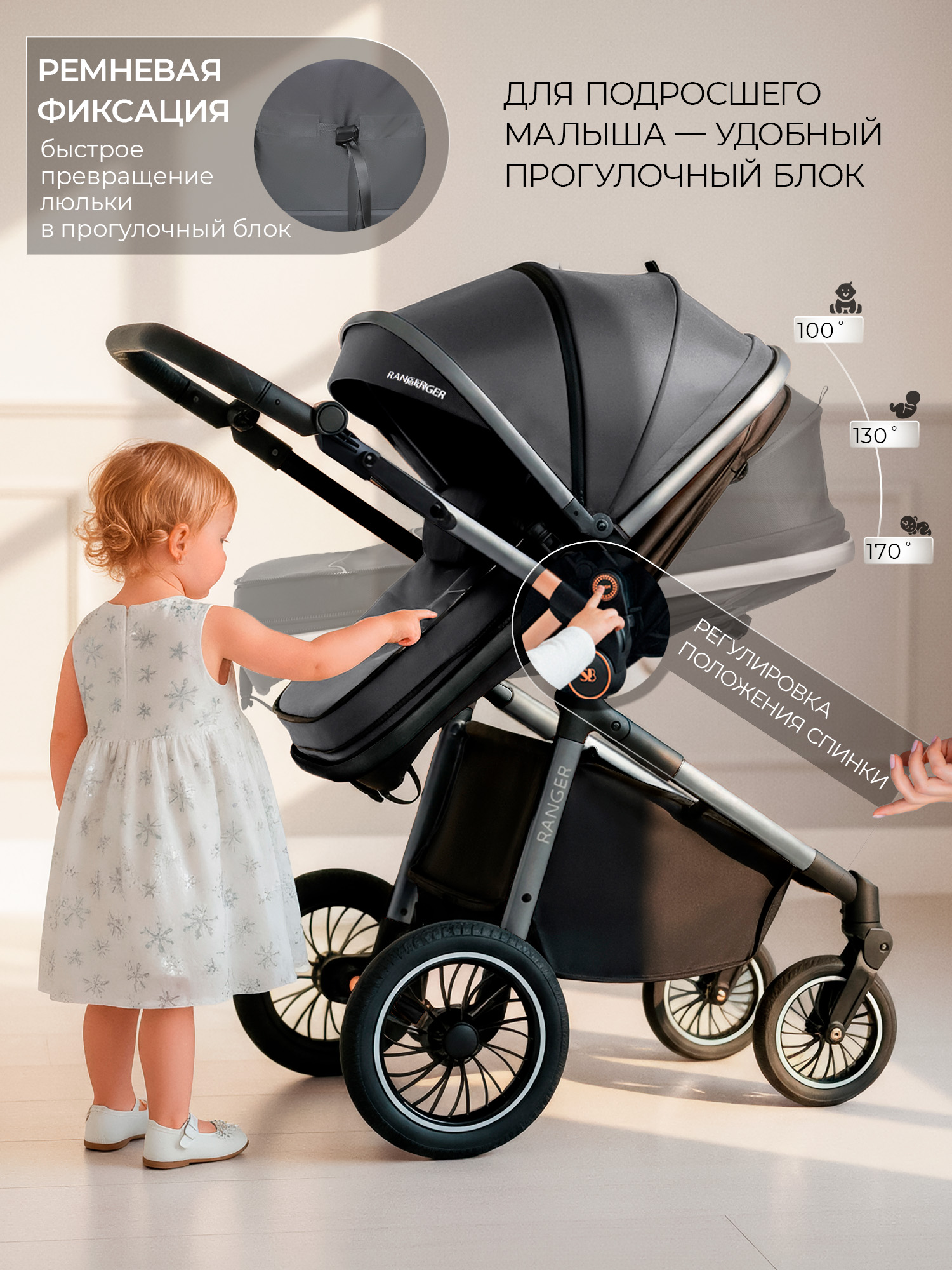 Коляска 3в1 Sweet Baby Ranger Neo Grey серый - фото 7