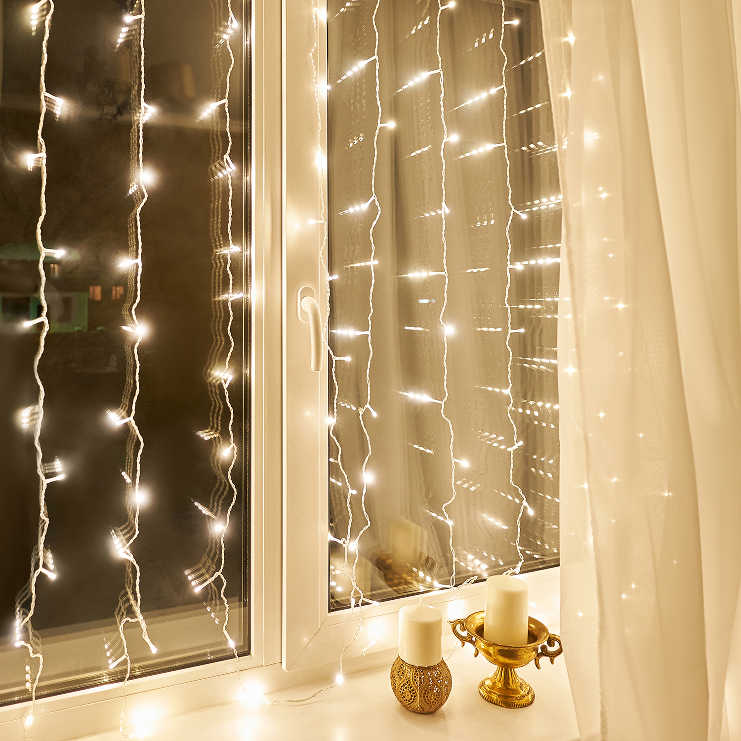 Светодиодная гирлянда NEON-NIGHT Дождь-занавес 1.5х1.5 м 8 режимов тепло-белое свечение 235-036 - фото 9