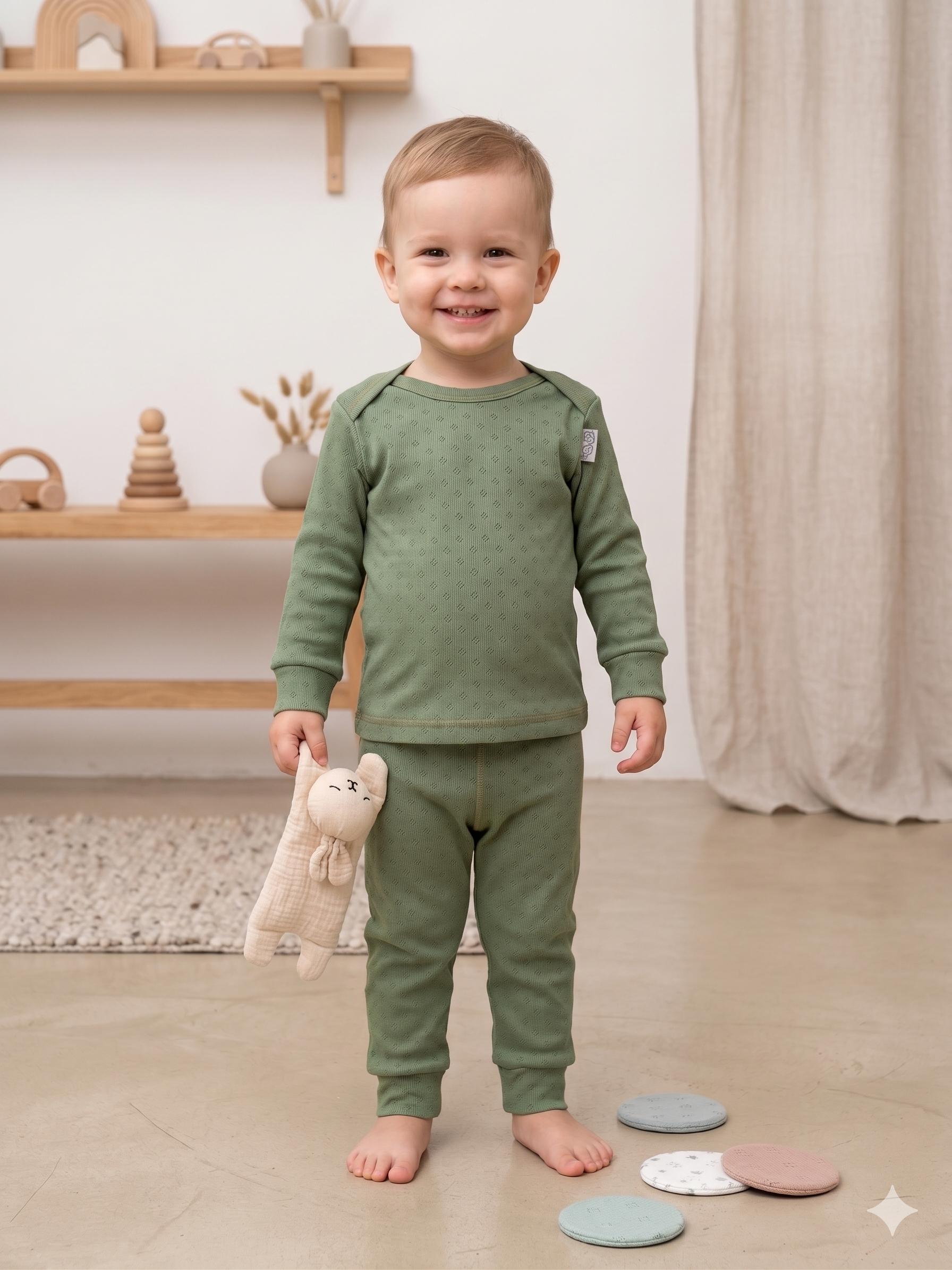 Изображение товара Пижама для малышей ТРИЯ 74 из 100% хлопка с длинным рукавом