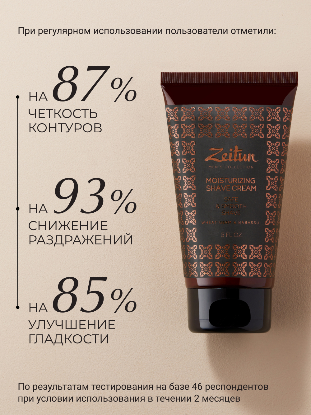 Крем для бритья Zeitun против раздражений с алоэ вера и пантенолом 150мл - фото 3