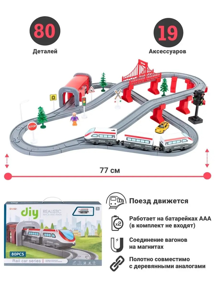 Набор железнодорожный Givito G201-010 - фото 5