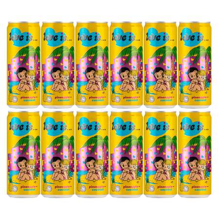 Напиток газированный Love is.. Pineapple - Coconut (Ананас и кокос) 0.33 л 12 штук
