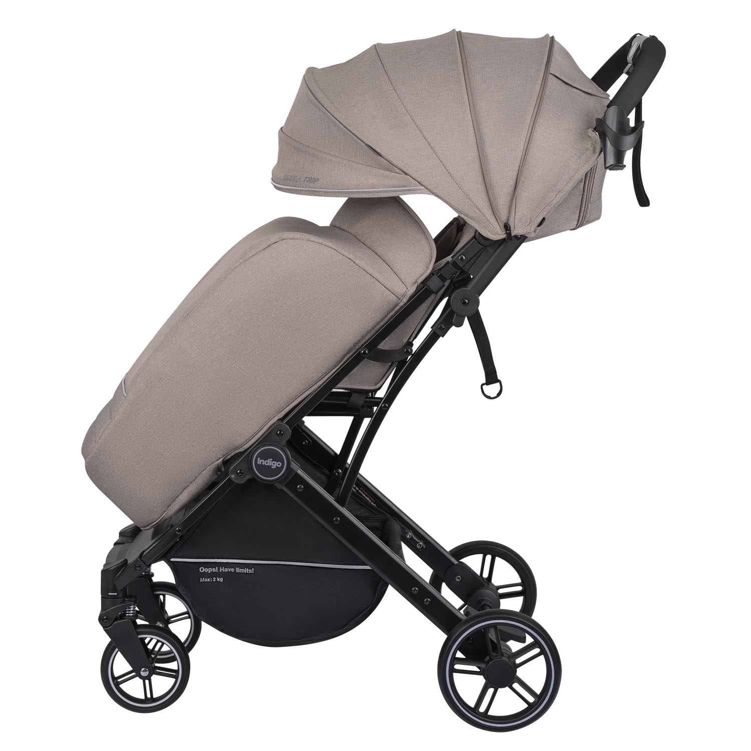 Коляска прогулочная Indigo Trip для путешествий бежевый - фото 14