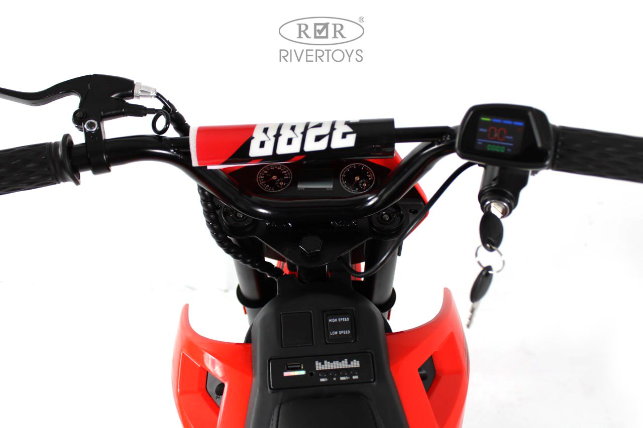Электромотоцикл RIVERTOYS E777KX-MOTO-RED - фото 9