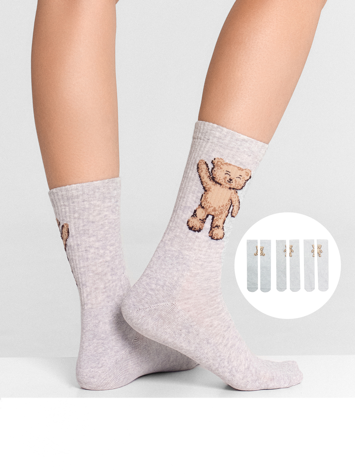 Носки 3 пары Mark Formelle (Марк Формэль) 287A-2530/св.серый меланж-3 - фото 1