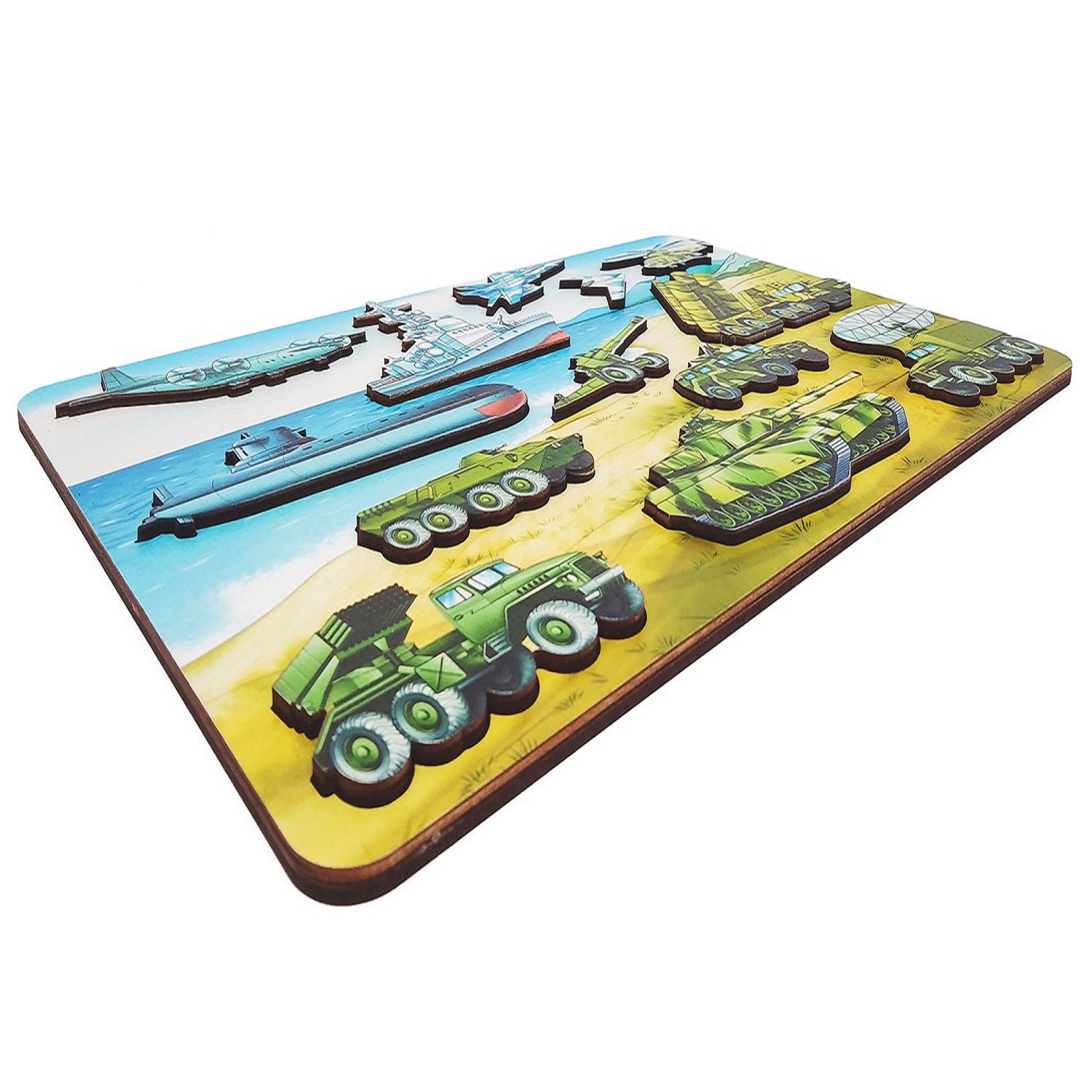 Игрушка Нескучные игры рамка-вкладыш Военная техника - фото 4