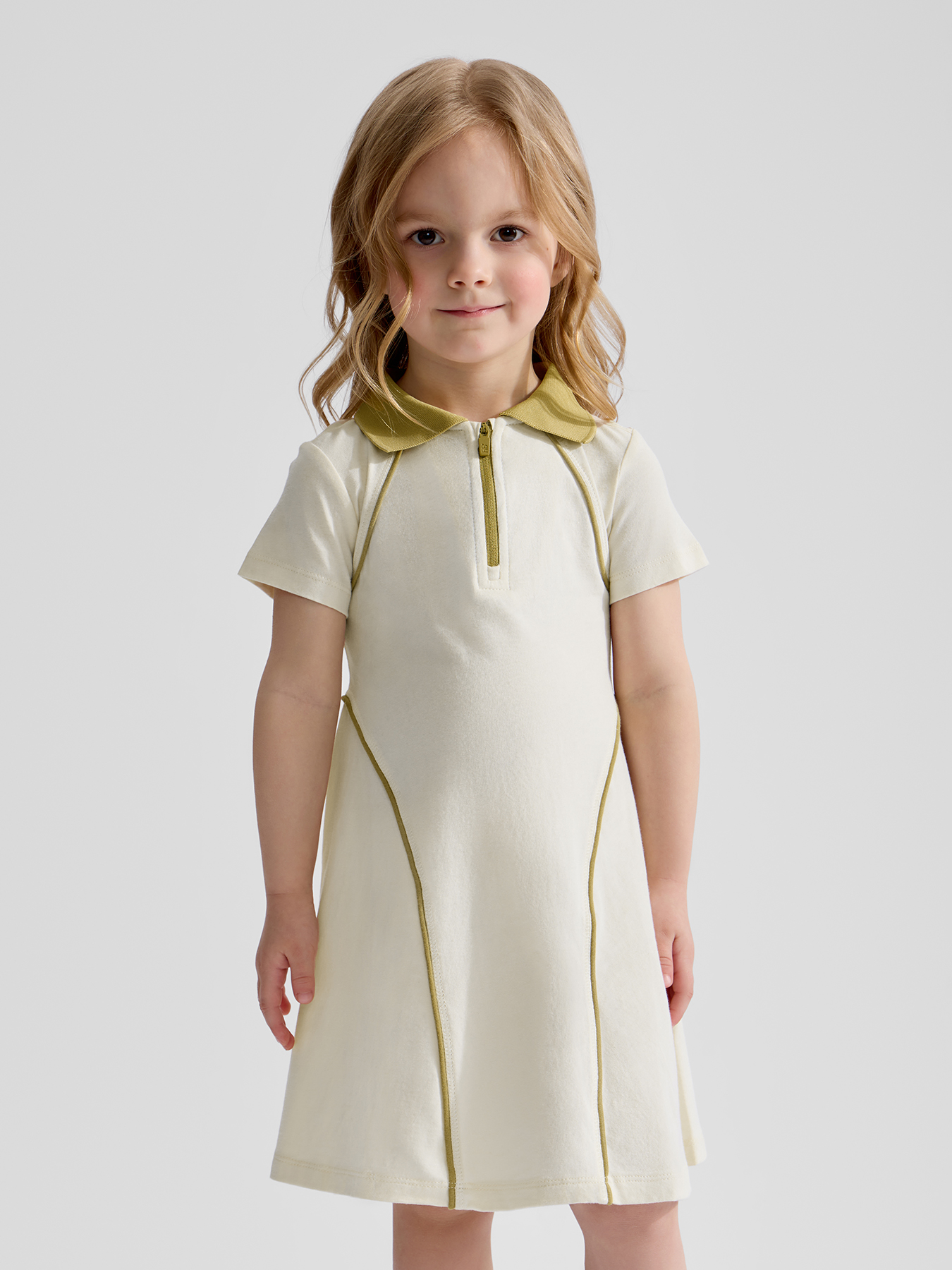 Изображение товара Платье Happy Baby 128 Лето 100% хлопок с контрастным воротником