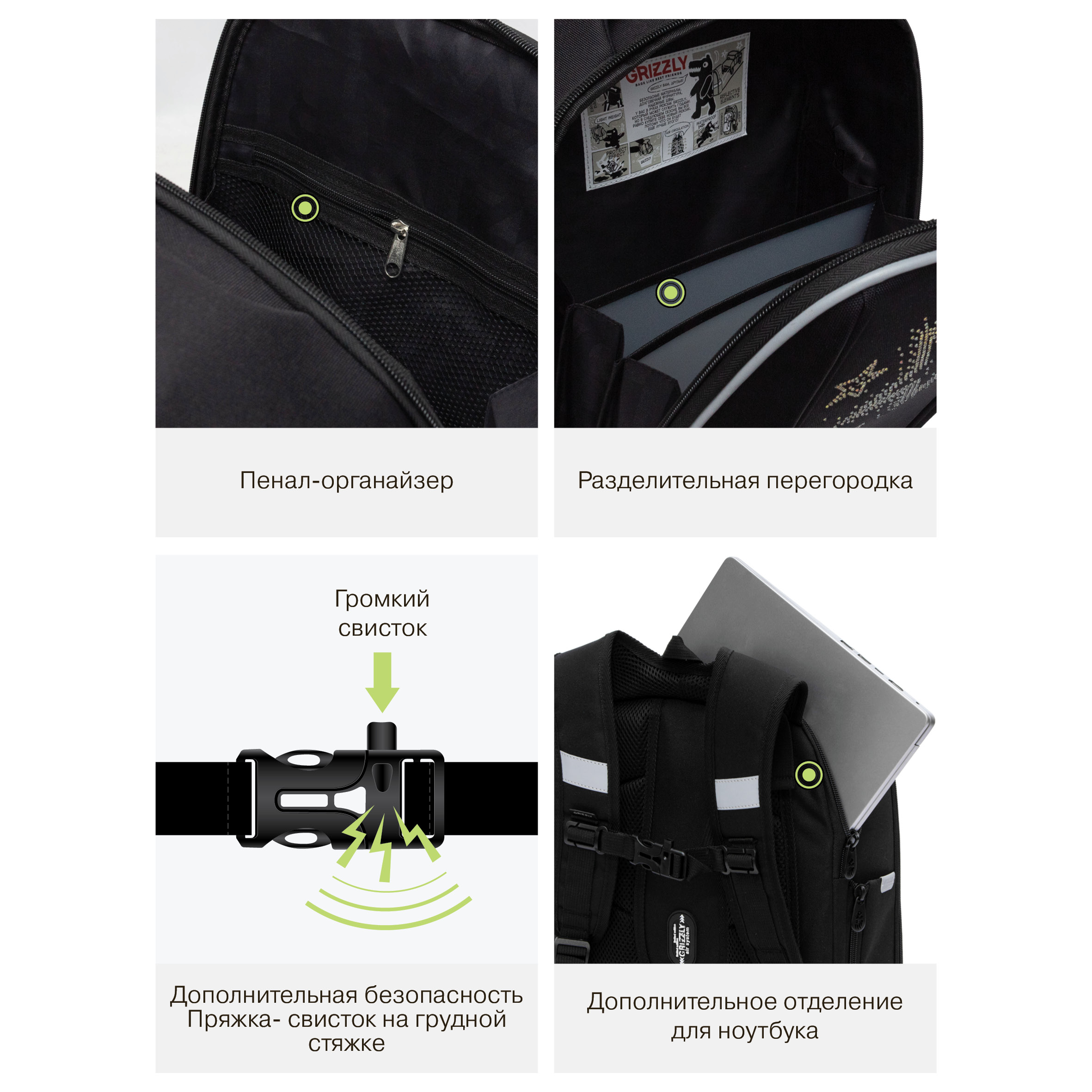 Ранец Grizzly Звезды - фото 14