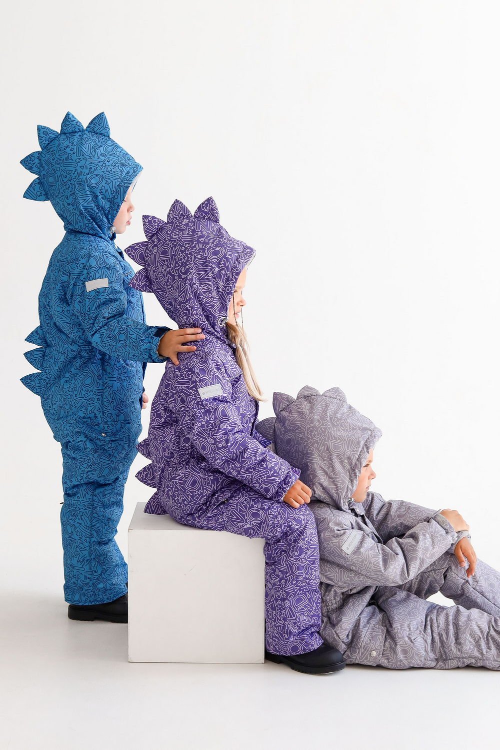 Комбинезон MINIDINO B-KOM-002/2Комбинезон детский зимний Дино принт Дудл виноград - фото 11