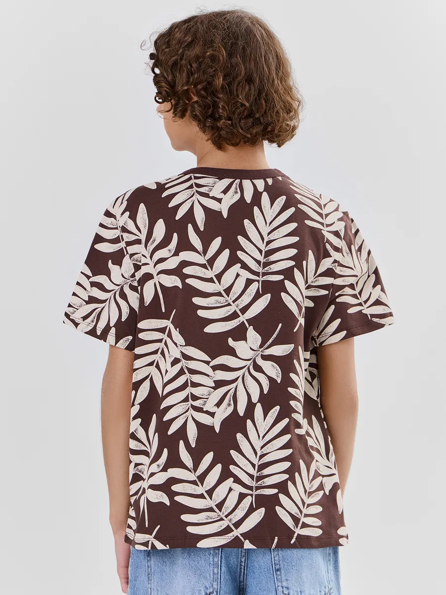 Футболка Mark Formelle (Марк Формэль) 113397/листья на шоколадном - фото 3