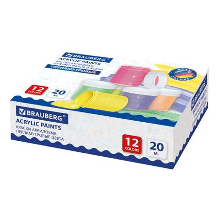 Краски акриловые Brauberg 12 цв.