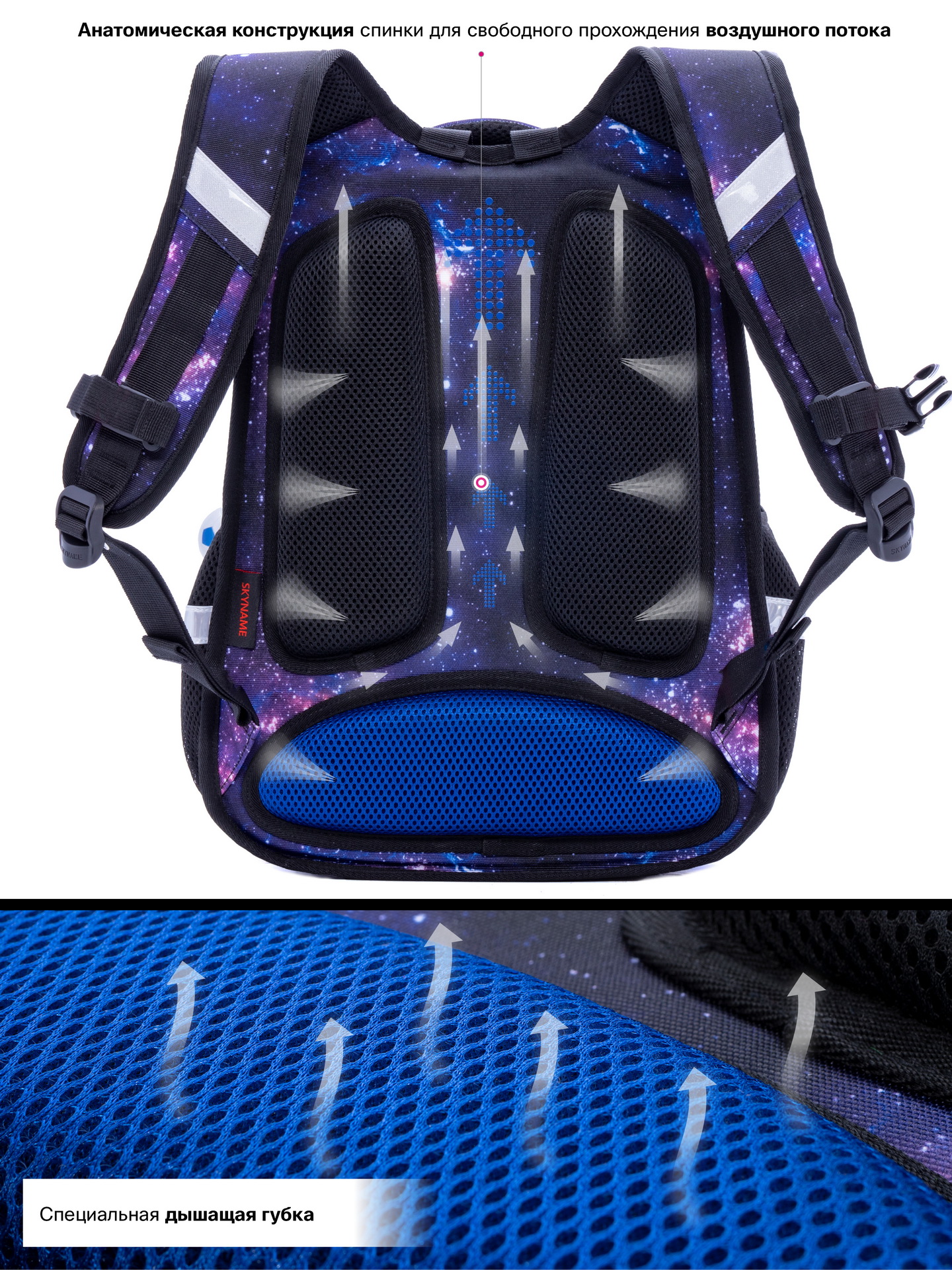 Рюкзак SkyName 17л анатомическая спинка+мячик - фото 6