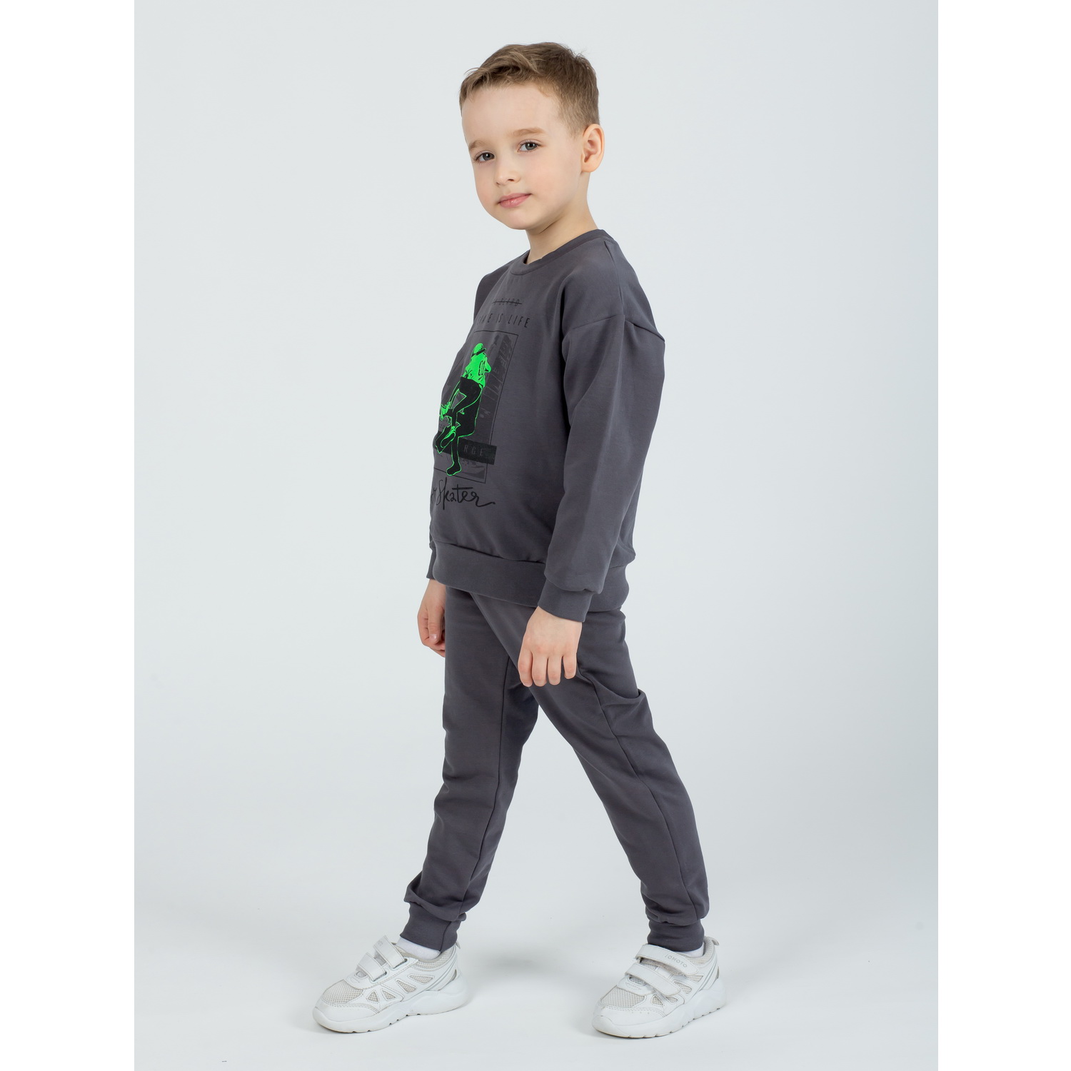 Костюм KiMMi co К-14087045г серый скейтер - фото 4
