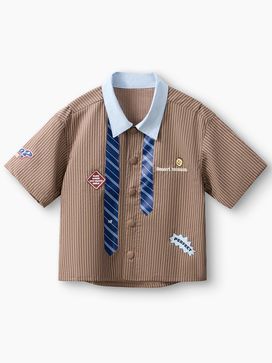 Рубашка Happy Baby 88313-1_chocolate strip - фото 1