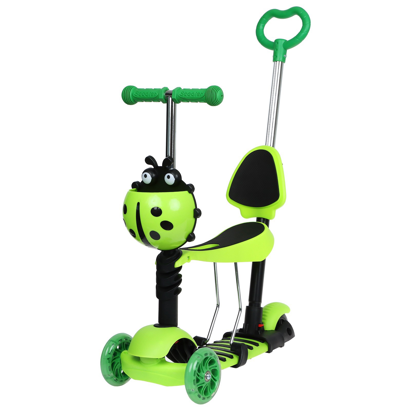 Изображение товара Самокат GRAFFITI трехколесный 5 в 1 с световыми колесами и регулировкой