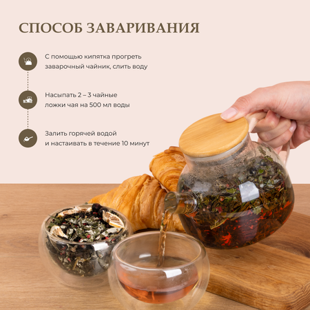 Напиток чайный Предгорья Белухи Чай чёрный байховый, лимон сушёный, ягоды чёрной смородины, лист малины