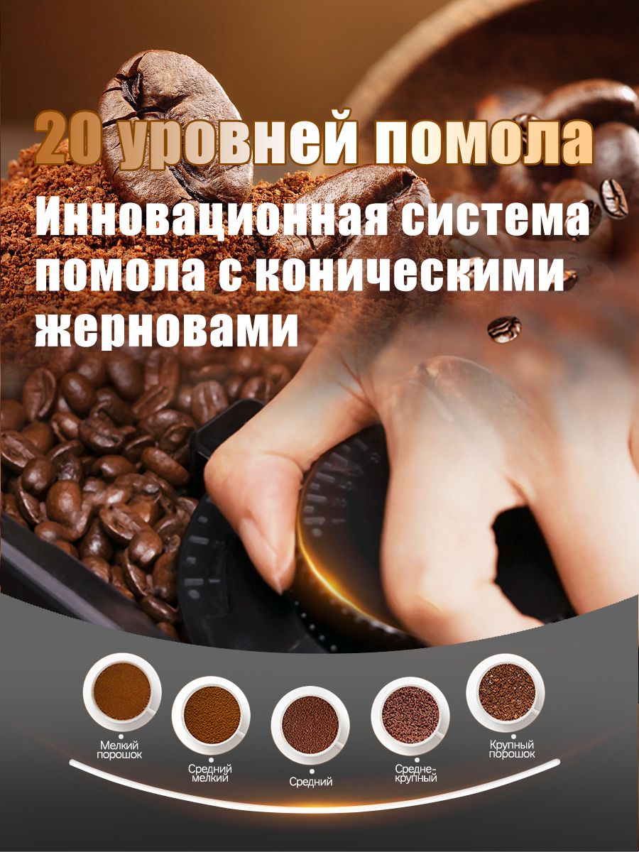 Кофемашина рожковая 1,8 л Oulemei OLM-KFA020-WHITE - фото 10