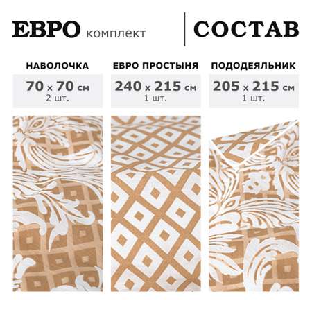 Комплект постельного белья lagom Бруа евро поплин