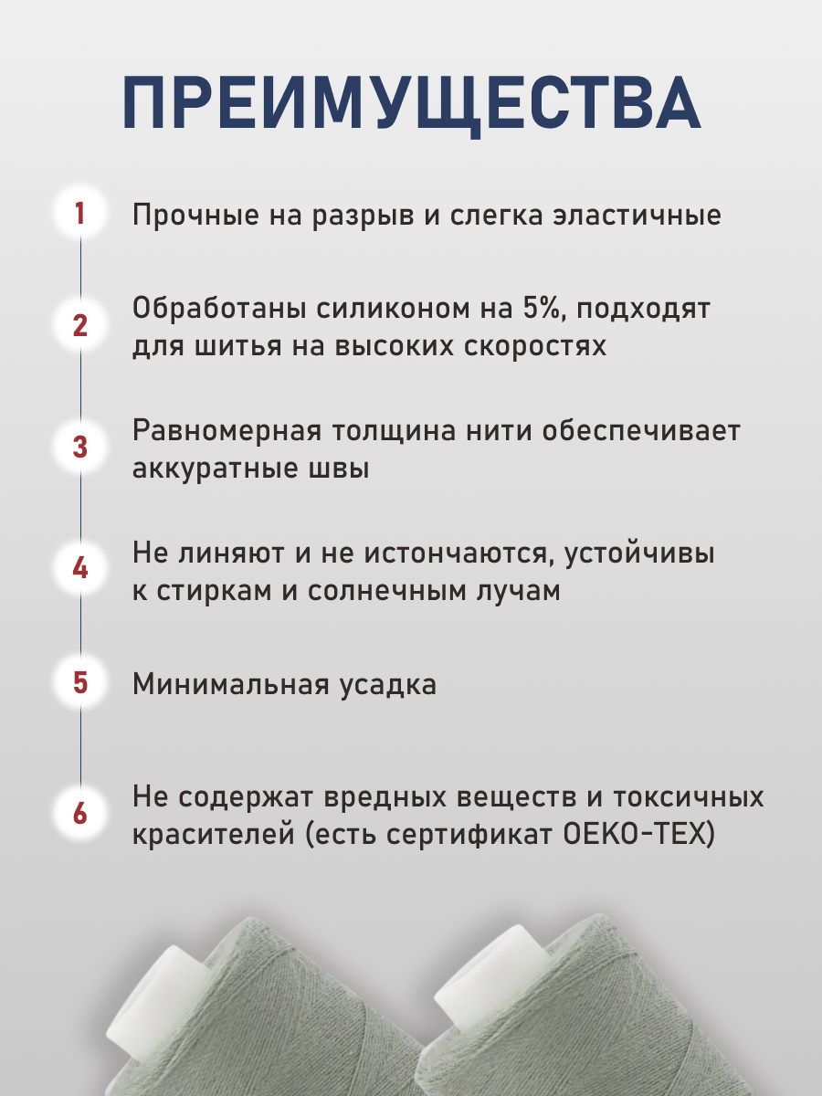 Нитки для шитья 40/2 Bestex 10шт цв 266 - фото 3