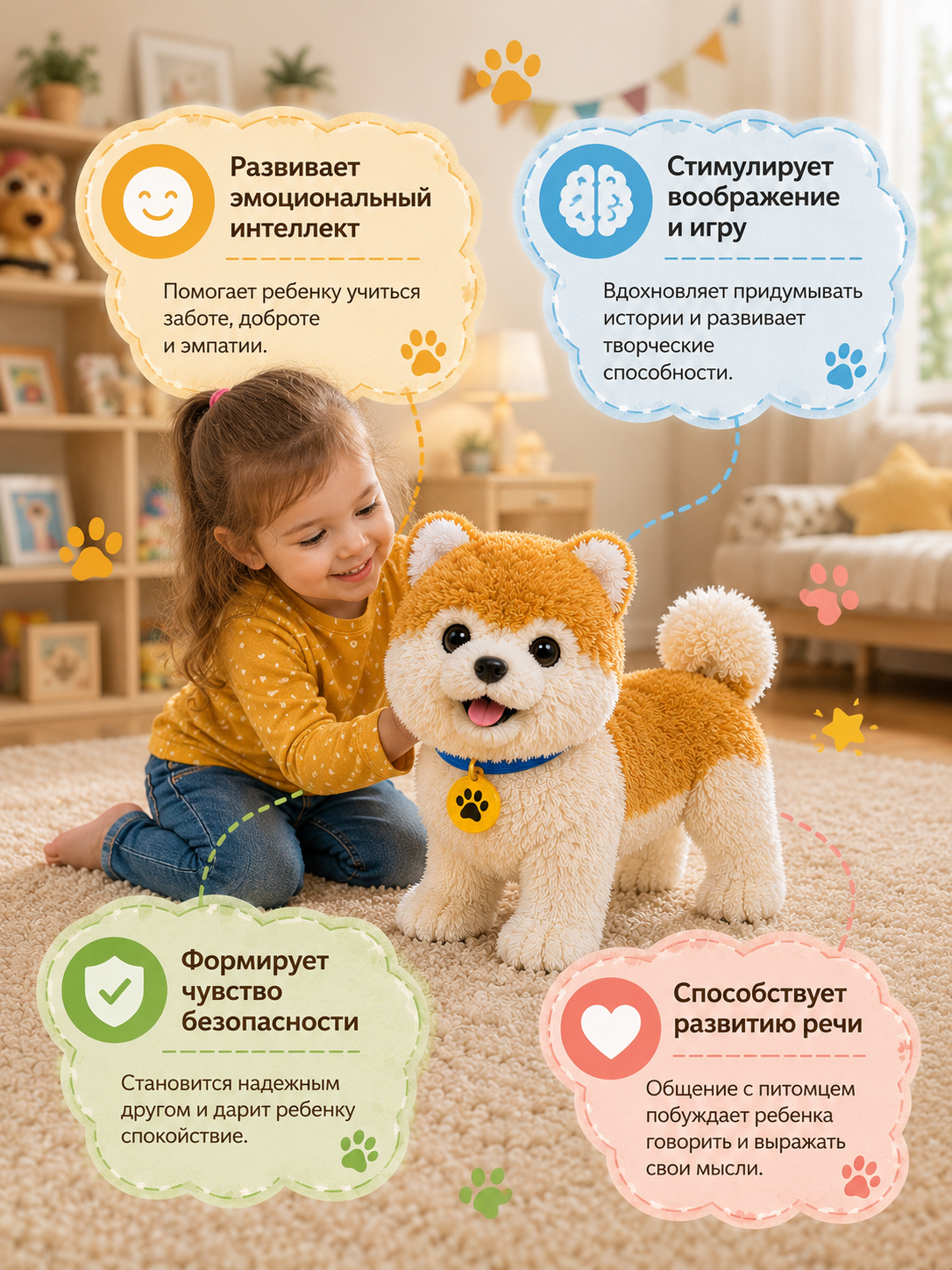 Мягкая игрушка BalaToys Собака на поводке - фото 4