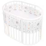 Бортики в кроватку Lemony kids Riccio 2 части по 180 см белый с рисунком