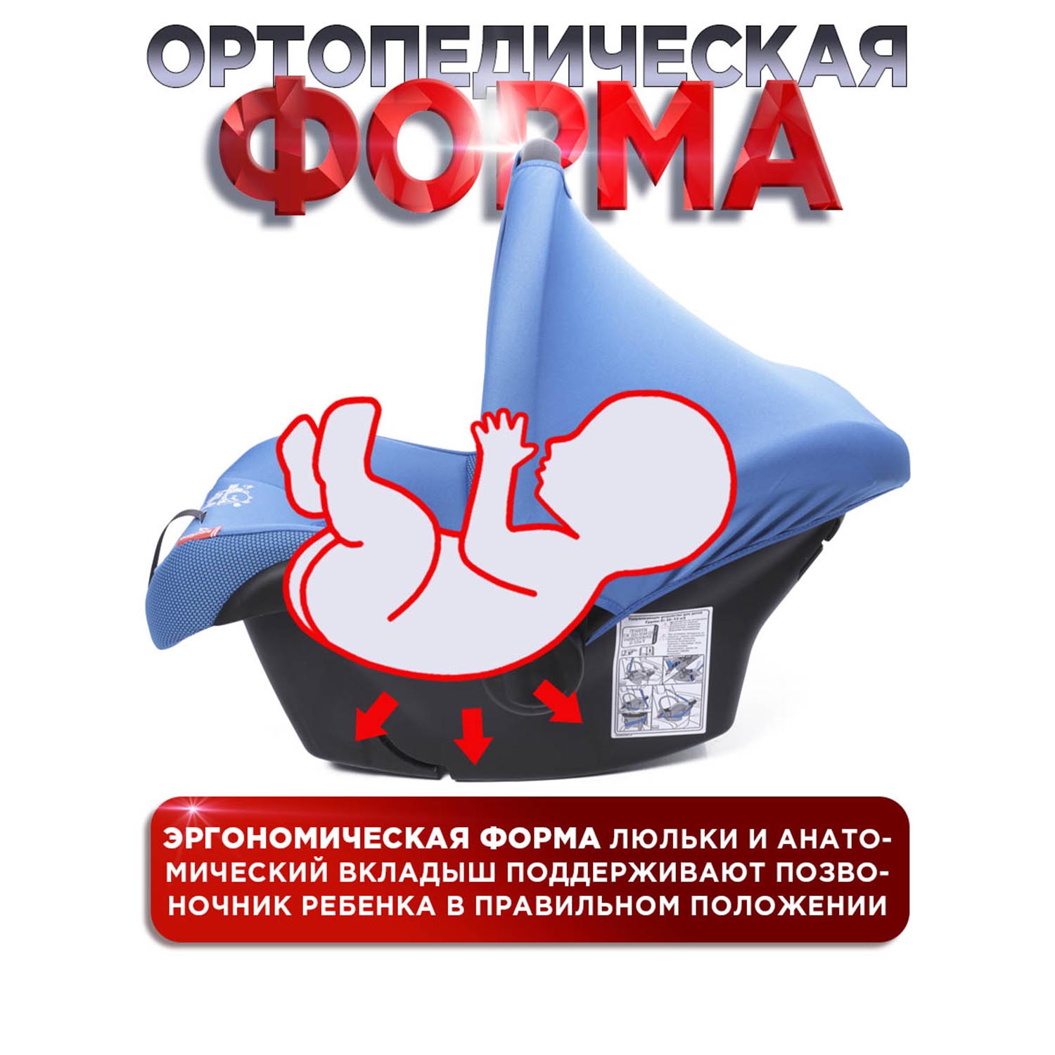 Автокресло BabyCare Lora Синий 0 (0 -13 кг) синий - фото 5