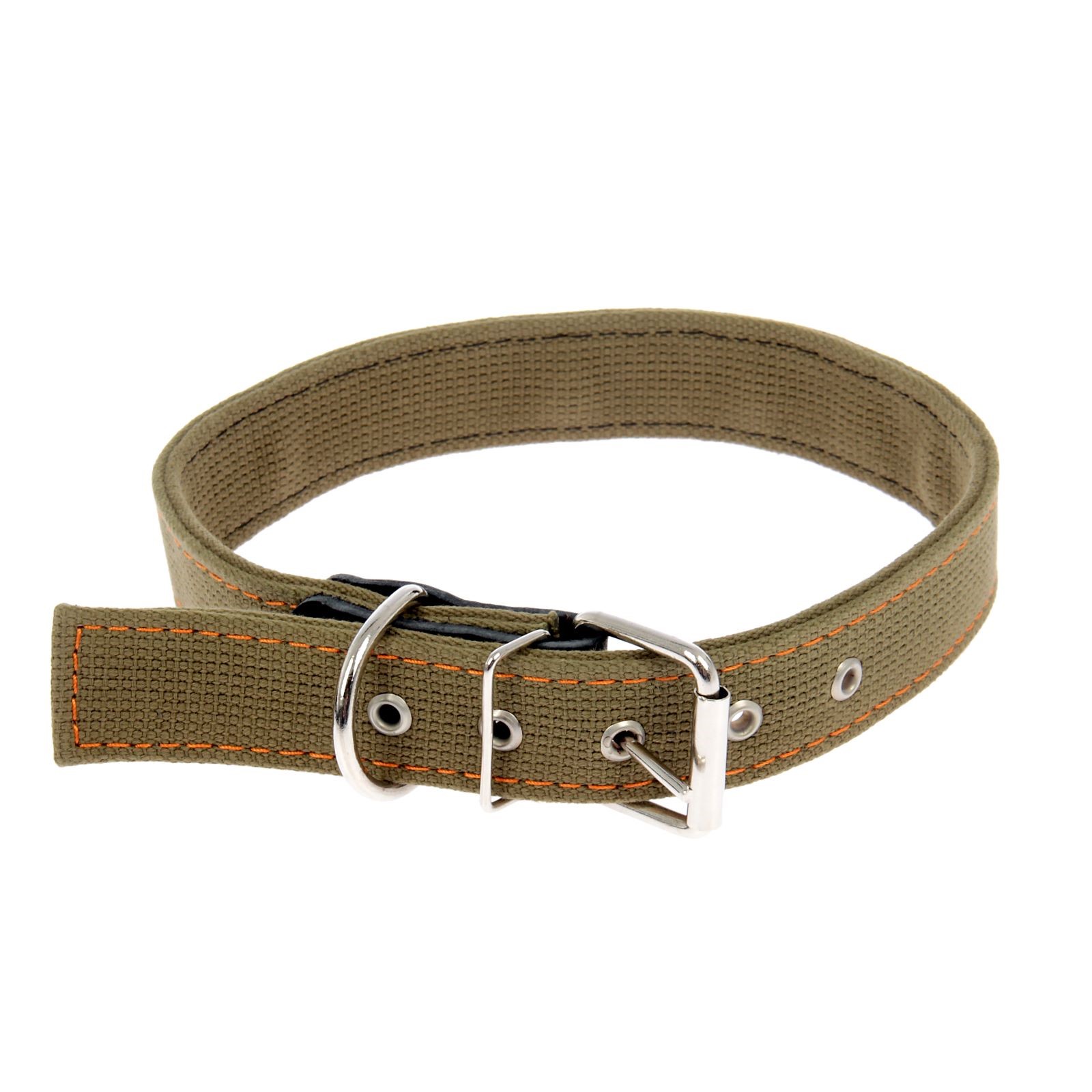 Ошейник Пижон брезентовый двухслойный 72х3.6 см хаки - фото 1