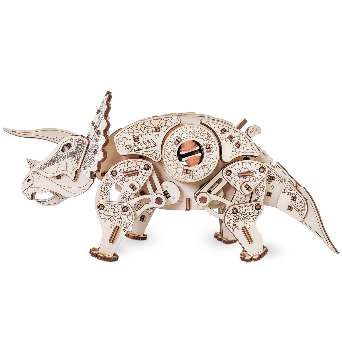 Конструктор Eco Wood Art Динозавр Трицератопс деревянный - фото 5