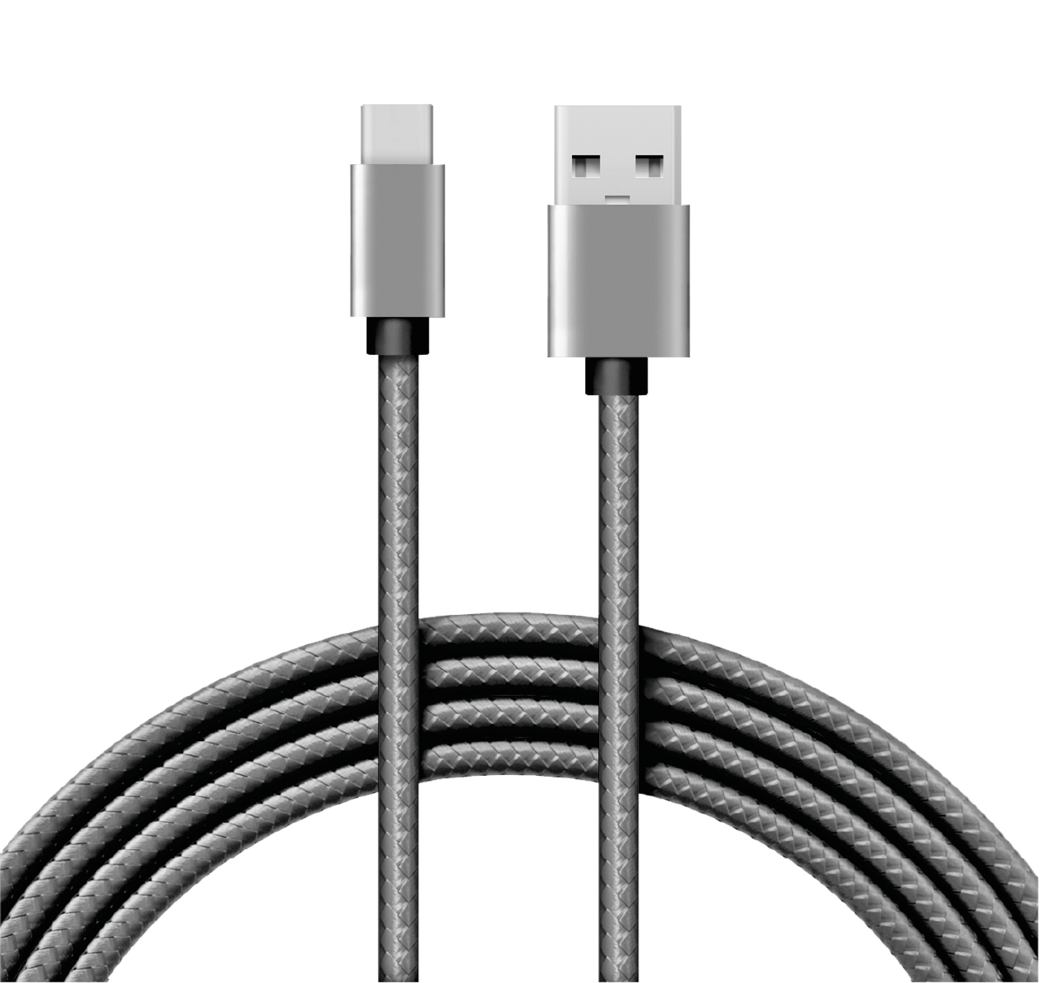 Кабель REXANT USB - Type-C 1 метр в графитовой нейлоновой оплетке - фото 1