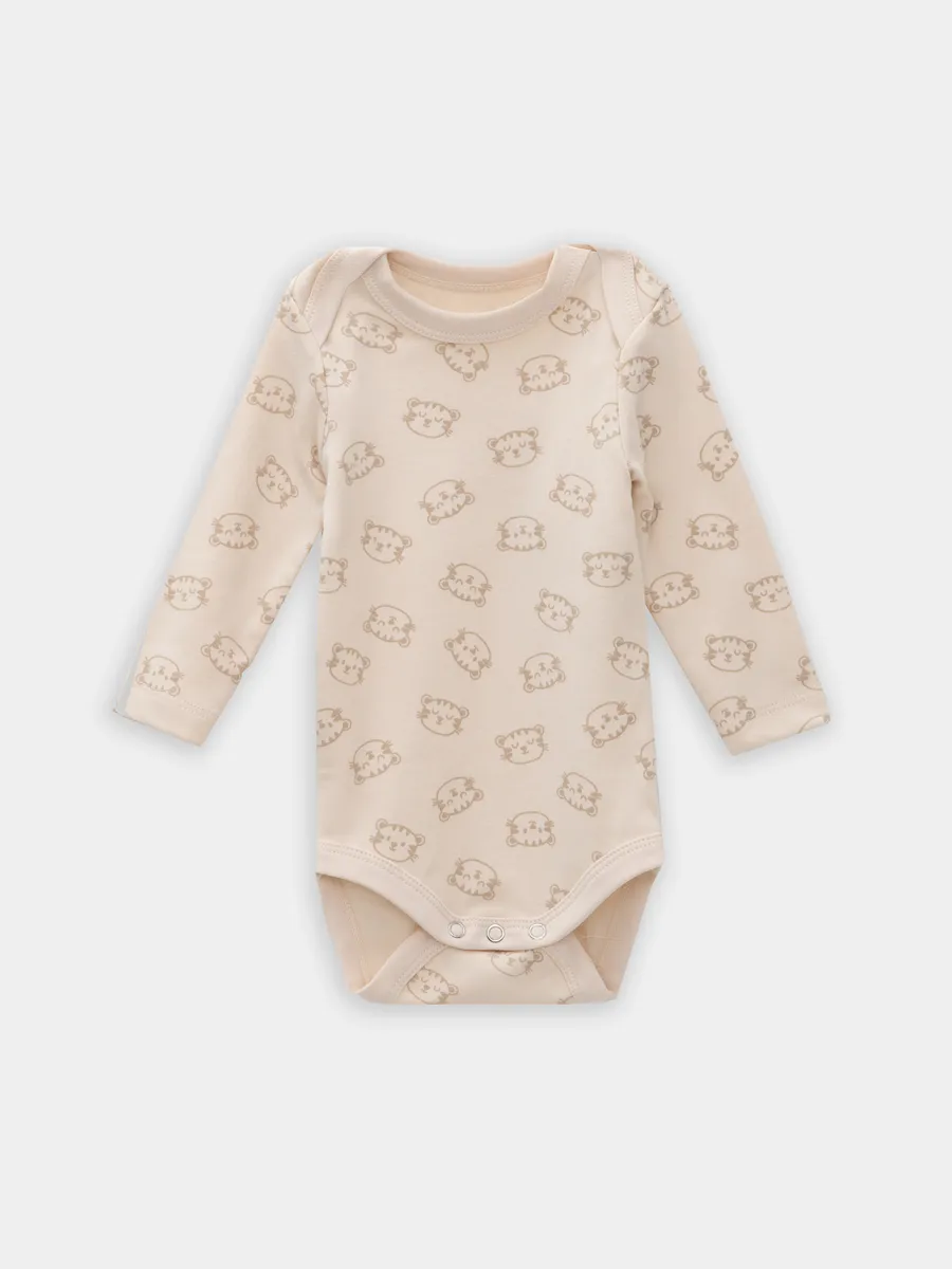 Боди 3 шт Mark Formelle (Марк Формэль) 13016-3/тигрята на пудре +песочный +сланец - фото 11