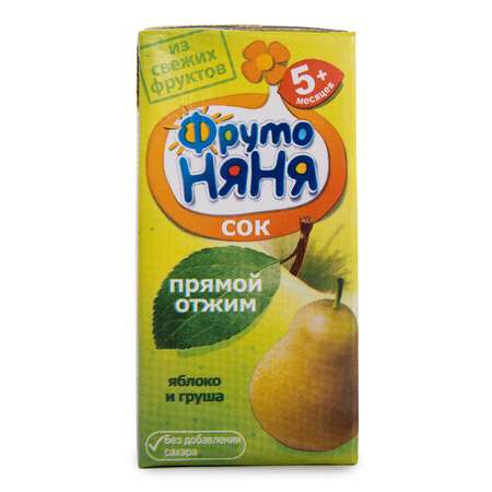 Сок ФрутоНяня из яблок и груш прямого отжима 0,2 л с 5 месяцев