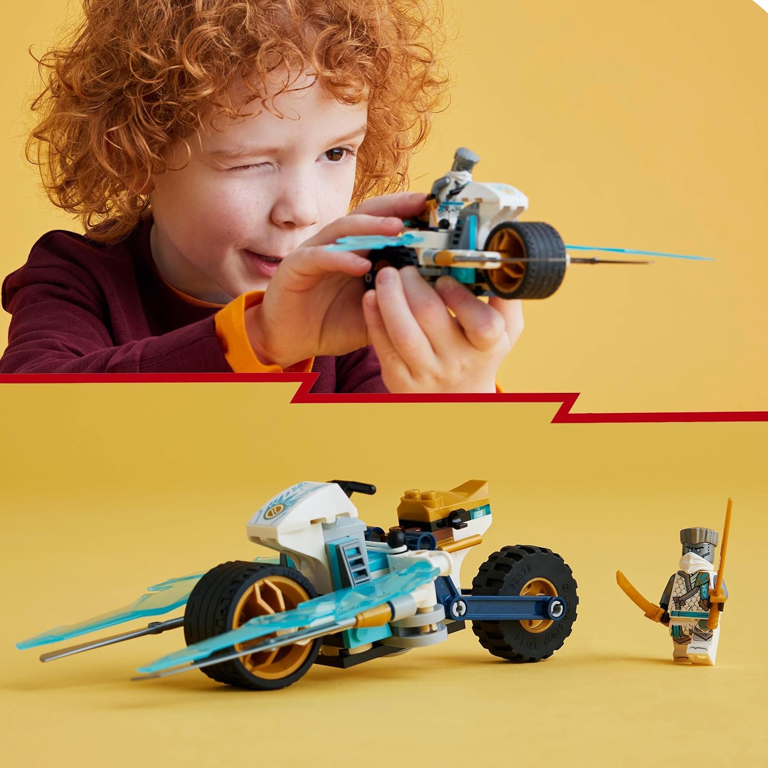 Конструктор LEGO NINJAGO Ледяной мотоцикл Зейна блочный - фото 6