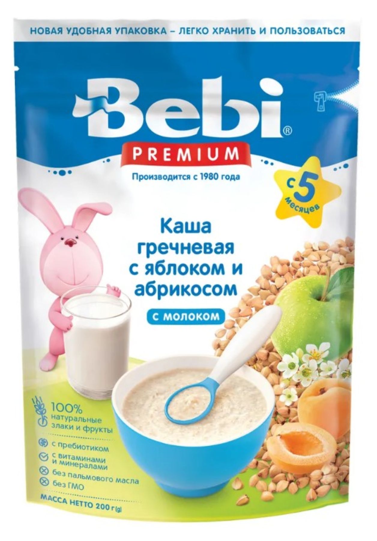 Молочная каша Bebi Premium Гречневая с яблоком и абрикосом - фото 1