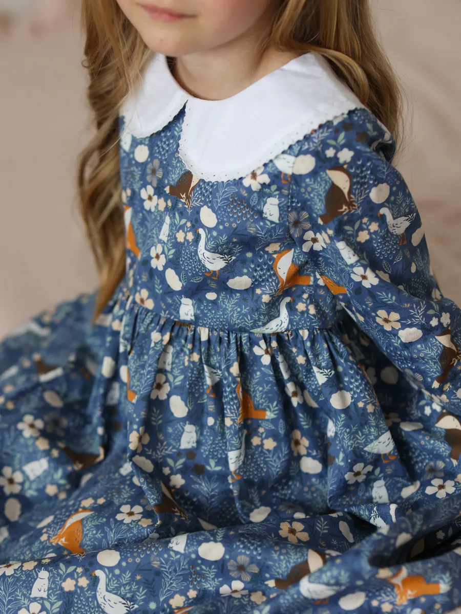 Платье Leli dress с_воротником_синее - фото 5