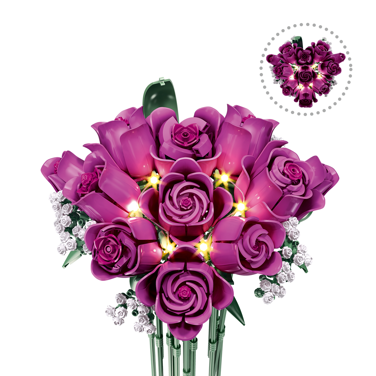 Конструктор SLUBAN Фиолетовые розы 654 дет. - фото 1
